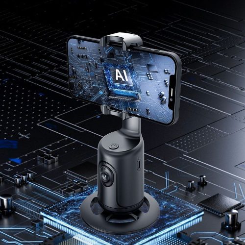 Intelligens szelfi arcfelismerő követéssel és gesztusfelismeréssel P1 fekete