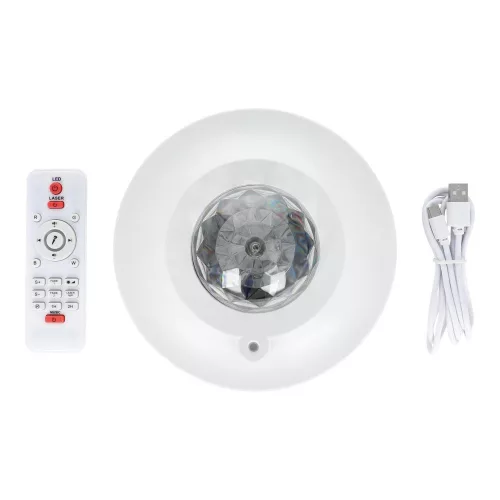 STARS LED / Disco projektor bluetooth hangszóróval + távirányítóval + USB BTM0504-B / HD-SPL fehér