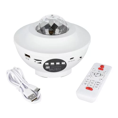STARS LED / Disco projektor bluetooth hangszóróval + távirányítóval + USB BTM0504-B / HD-SPL fehér