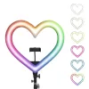 LED Ring Stream RGB lámpa 10" tartóval mobil HEART + állvány JM26-10 fekete