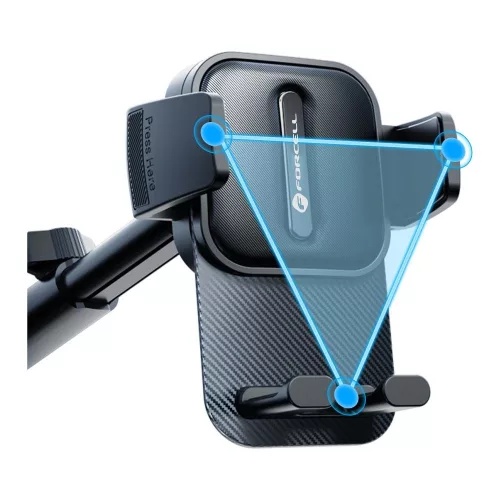 Forcell F-Grip Guardian autós telefontartó szélvédőre / műszerfalra, fekete