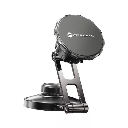Forcell F-Grip IronSecure mágneses autós telefontartó szélvédőre / műszerfalra, fekete