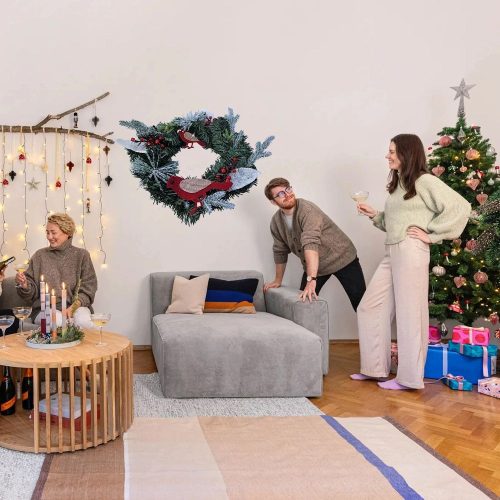 Karácsonyi koszorú dekoráció 30 cm RC-K-512 zöld