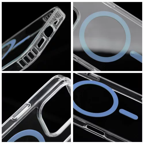Samsung S25 ULTRA tok, Drop Glue, színes gyűrűs MagSafe-fel kompatibilis, világoskék