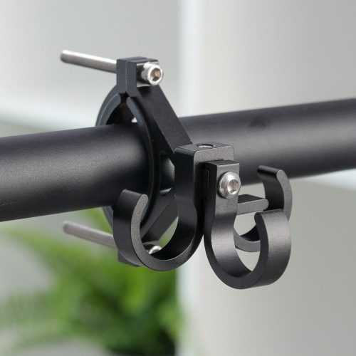 Bevásárlókampó három hurokkal kerékpárra/robogóra, alumínium FS366-001, fekete