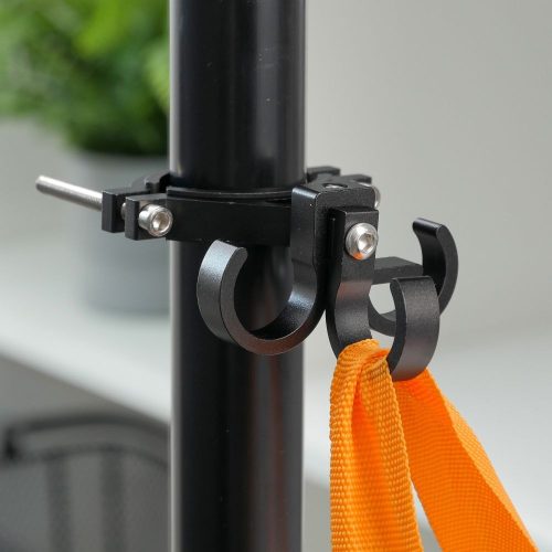 Bevásárlókampó három hurokkal kerékpárra/robogóra, alumínium FS366-001, fekete