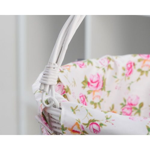 Fűzfa kosár nyomtatott anyaggal FSBKT-037-1 fehér