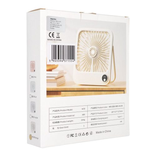 Asztali ventilátor állítható talppal W30 fehér