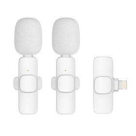   Vezeték nélküli csíptetős mikrofon Lightning dupla (2 db-os készlet) K1 fehér