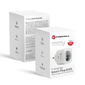   FORCELL F-ENERGY EU02 Okos konnektor 230V WiFi-vel, programozóval és Tuya/Amazon Alexa támogatással - fehér