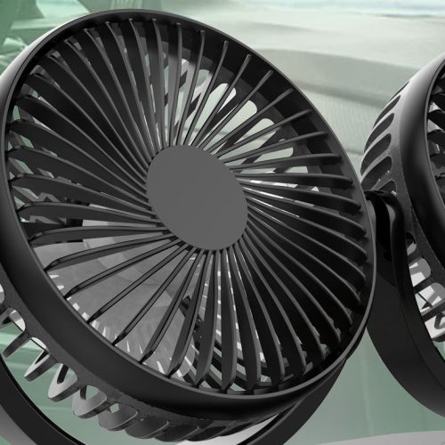Kettős autós ventilátor USB-ről, fekete