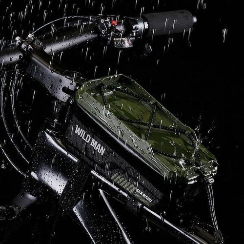 WILDMAN utazótáska kerékpárvázra cipzárral 1L (4 "- 7") GX200 zöld