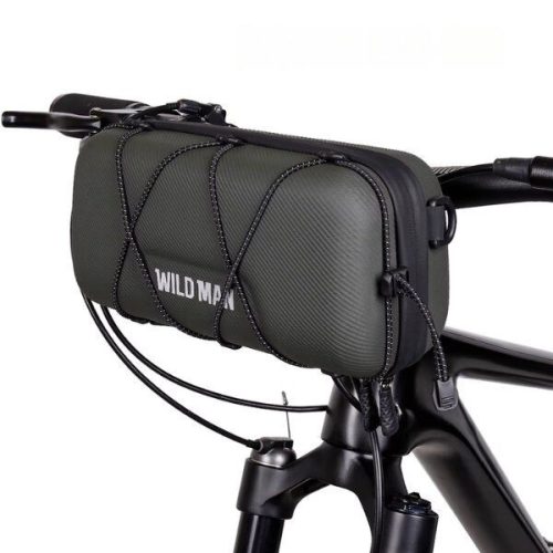 WILDMAN utazótáska kerékpár kormányra cipzárral 2L GD8 zöld