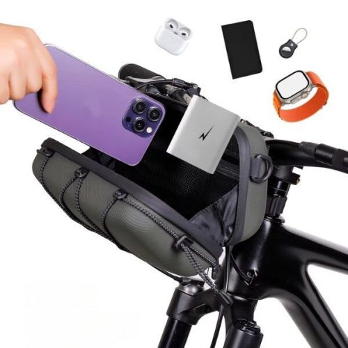 WILDMAN utazótáska kerékpár kormányra cipzárral 2L GD8 zöld