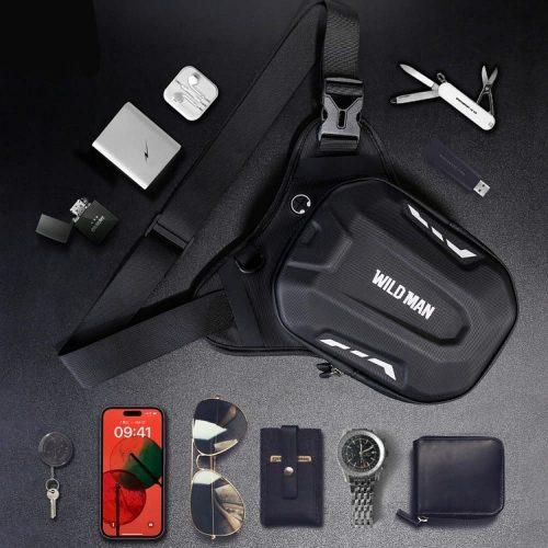 WILDMAN utazótáska kerékpárvázra cipzárral 1L (4"- 7") M20 zöld