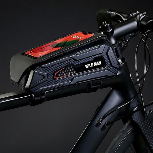 WILDMAN utazótáska kerékpárvázra cipzárral 1L (4 "- 7") M90 fekete