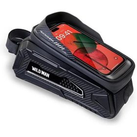   WILDMAN utazótáska kerékpárvázra cipzárral 2L (4 "- 7") M30 fekete