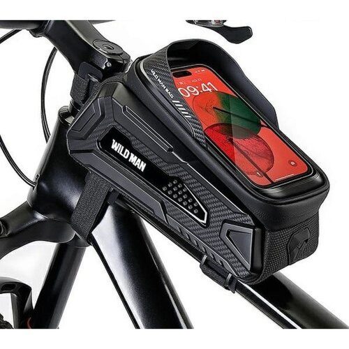 WILDMAN utazótáska kerékpárvázra cipzárral 2L (4 "- 7") M30 fekete