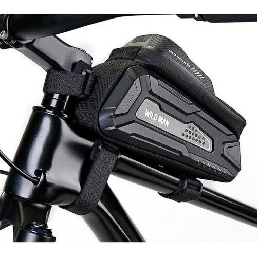 WILDMAN utazótáska kerékpárvázra cipzárral 2L (4 "- 7") M30 fekete