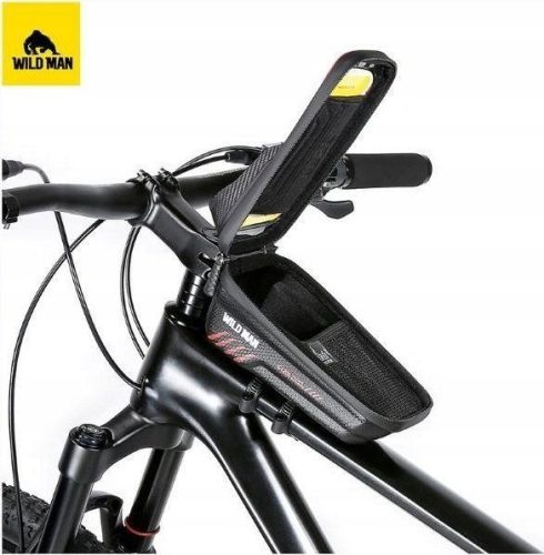 WILDMAN utazótáska kerékpárvázra cipzárral 1L (4 "- 7") E12X fekete
