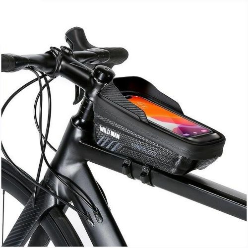 WILDMAN utazótáska kerékpárvázra cipzárral 1L (4 "- 7") E12X fekete