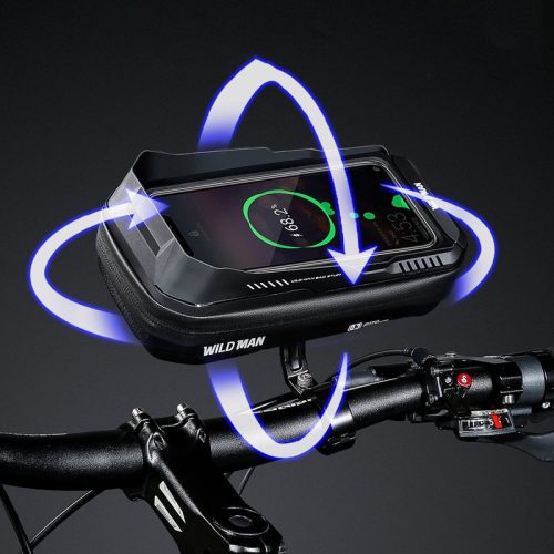 WILDMAN utazótáska kerékpár kormányra cipzárral 0,5L (4 "- 7") XT3S fekete