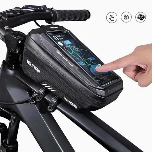 WILDMAN utazótáska kerékpárvázra cipzárral 1L (4 "- 7") XS2 fekete