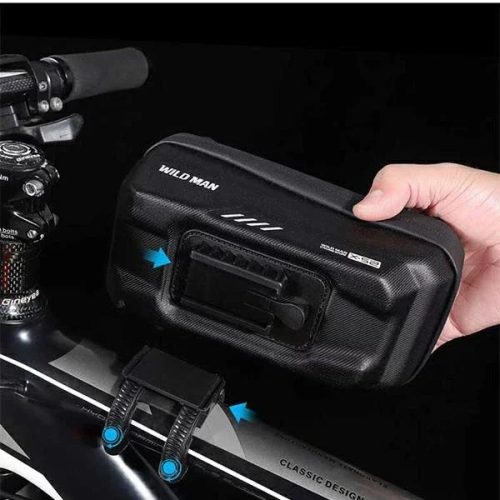 WILDMAN utazótáska kerékpárvázra cipzárral 1L (4 "- 7") XS2 fekete