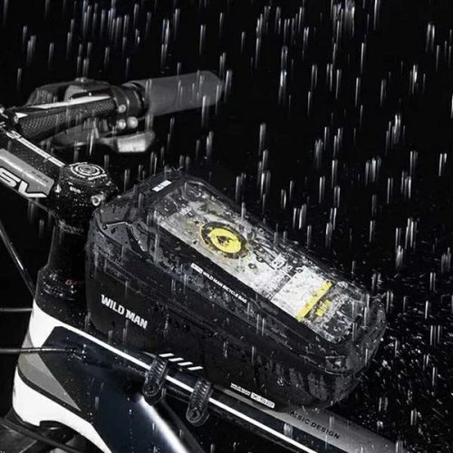 WILDMAN utazótáska kerékpárvázra cipzárral 1L (4 "- 7") XS2 fekete