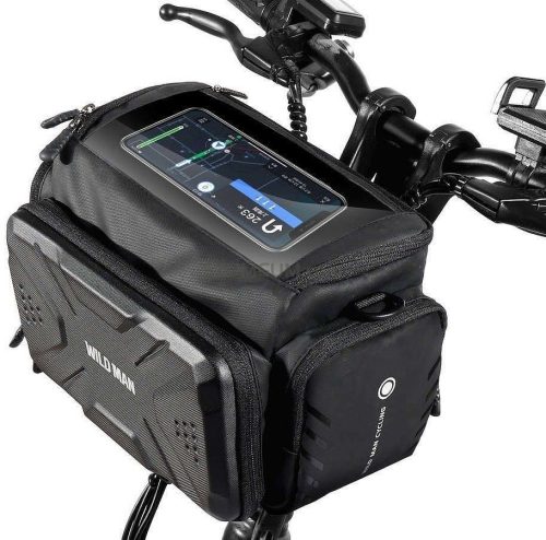 WILDMAN utazótáska kerékpár kormányra cipzárral 4L GS6 fekete