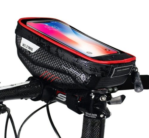 WILDMAN utazótáska kerékpár kormányra cipzárral 1L (4 "- 7") E1 fekete