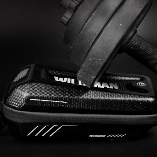 WILDMAN utazótáska kerékpárvázra cipzárral 1L E5S fekete