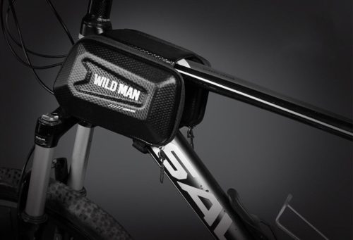 WILDMAN utazótáska kerékpárvázra cipzárral 1,2L (4"-7") E6S fekete