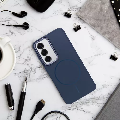 Samsung A27 Frame Mag Cover tok, MagSafe-fel kompatibilis, sötétkék