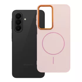   Samsung A27 Frame Mag Cover tok, MagSafe-fel kompatibilis, púderrózsaszín