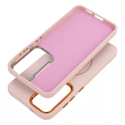 Samsung A27 Frame Mag Cover tok, MagSafe-fel kompatibilis, púderrózsaszín