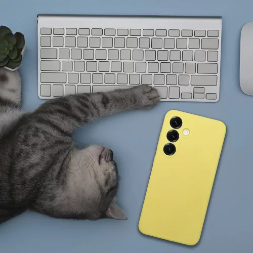 Samsung A27 5G szilikon tok 2 mm-es (kameravédő) citromsárga