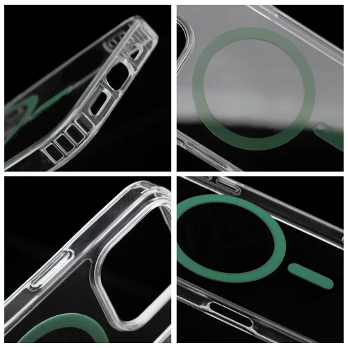 Samsung A27 Drop Glue színes gyűrűs Mag Cover tok, MagSafe-fel kompatibilis, sötétzöld