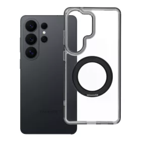   Samsung S26 ULTRA telefontok, kerettel, kör alakú állvánnyal, MagSafe kompatibilis, fekete