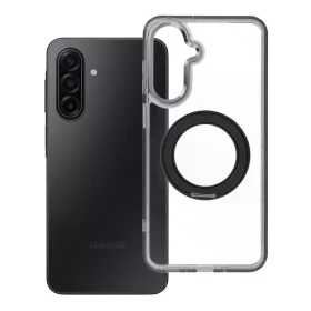   Samsung A17 / A18 készülékhez való keretes, kör alakú állványos tok, MagSafe-fel kompatibilis, fekete