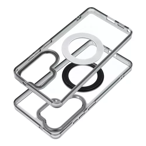 Samsung A17 / A18 készülékhez való keretes, kör alakú állványos tok, MagSafe-fel kompatibilis, fekete