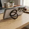 Samsung A17 / A18 készülékhez való keretes, kör alakú állványos tok, MagSafe-fel kompatibilis, fekete
