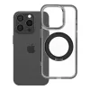 iPhone 15 Pro tok, kerettel, kör alakú állvánnyal, MagSafe-fel kompatibilis, fekete