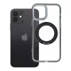 iPhone 12-höz való keretes, kör alakú állványos tok, MagSafe-fel kompatibilis, fekete