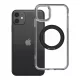 iPhone 11 tok, kerettel, kör alakú állvánnyal, MagSafe-fel kompatibilis, fekete