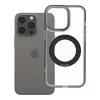 iPhone 13 PRO tok, kerettel, kör alakú állvánnyal, MagSafe-fel kompatibilis, fekete