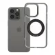 iPhone 13 PRO tok, kerettel, kör alakú állvánnyal, MagSafe-fel kompatibilis, fekete