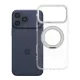 iPhone 17 Pro Max / 18 Pro Max tok (alacsony kameraszél), keretes, kör alakú állvánnyal, MagSafe-kompatibilis, átlátszó