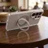 Samsung A36 Frame Circle Stand tok, MagSafe-fel kompatibilis, átlátszó