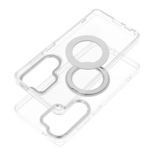Samsung A27 Frame Circle állványos tok, MagSafe-fel kompatibilis, átlátszó
